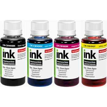Комплект чорнил ColorWay Canon GI-490 PIXMA G1400/G2400/G3400 (4х100мл) BK/С/M/Y (CW-CP490/CW490SET01)