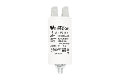 Конденсатор CBB60-E 3 мкФ, 450 В, Whicepart (клеммы + болт)