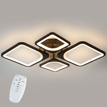 Потолочная LED люстра, светильник светодиодный черный Sunlight 5631/2+2