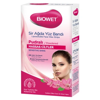Восковые полоски для депиляции лица для чувствительной кожи Biowet 27 шт