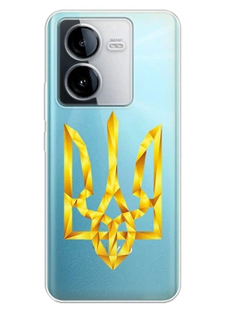 Huawei Honor Play 8T прозорий силіконовий чохол iSwag з українським дизайном - Герб України з геометричних фігур (ISHHP50P84)