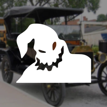 Наклейка на Авто / Мото / Витрину на Стекло Кузов "Привидение Ghost новогодняя Новый год" белый цвет