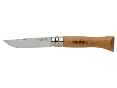 Ніж розкладний 72мм, бук Opinel Inox Natural blister 06 000404