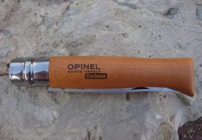 Ніж розкладний 122мм, бук Opinel Carbon blister 12 001256