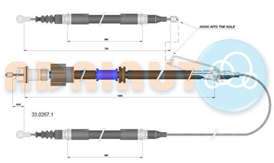 Трос ручника ADRIAUTO 3302671 Opel Astra 13252714, 13341621, 13352462