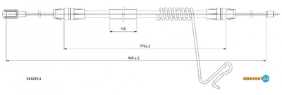 Трос ручника ADRIAUTO 13.0271.1 Ford Transit 1488313, 1518018, 1552043