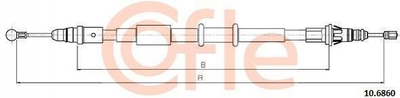 Трос ручника COFLE 10.6860 Opel Movano; Renault Master 364006372R, 93168952, 4421190