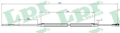 Трос ручника LPR C0073B BMW 5 Series 34411156436, 34411162005