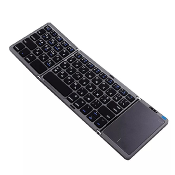 Бездротова клавіатура ENG,RU,UKR складна з тачпадом B089T Bluetooth Foldable Keyboard dark gray