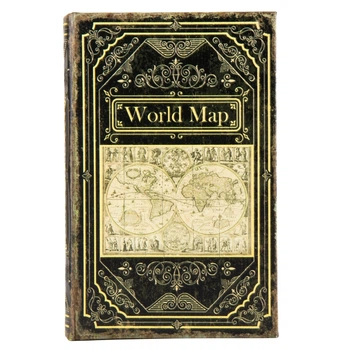 Книга-сейф металлическая с двумя ключами Карта мира 26х17х5 см 10001-032