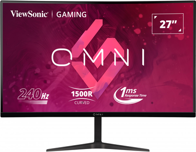 Монітор 27' ViewSonic VX2719-PC-MHD, Black, WLED, VA, 1920x1080 (16:9), 1 мс, 240 Гц, 250 кд/м², 4000:1, 178°/178°, 2xHDMI/DP, 2x2 Вт, VESA 75x75 мм, Adaptive Sync