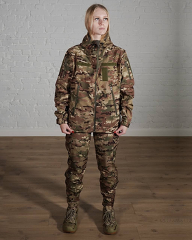 Женская военная тактическая форма SoftShell трехслойная осень/зима куртка и брюки р. M Мультикам