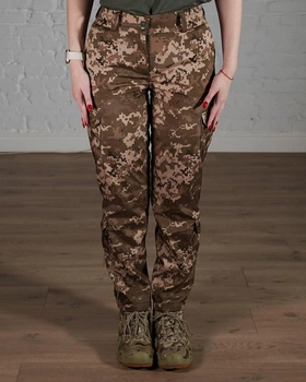 Жіночі військові штани тактичні SoftShell тришарові осінь/зима р. M Піксель