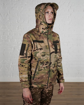 Женская военная тактическая куртка SoftShell трехслойная осень/зима р. XL Мультикам