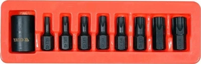 Набор отверточных ударных ударных YATO TORX T30-T70 с 6-гранным адаптером 1/2" 9 шт (YT-10664)