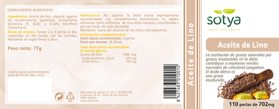 Дієтична добавка Sotya Aceite De Lino 702 мг 110 перлин (8427483010012)