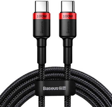 Кабель Baseus Cafule PD2.0 100W flash charging USB for Type-C cable (20V 5A)2 m Red+Black (CATKLF-AL91)