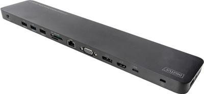 Док-станція Digitus USB-C 14 портів Чорно-Сіра (4016032456070)