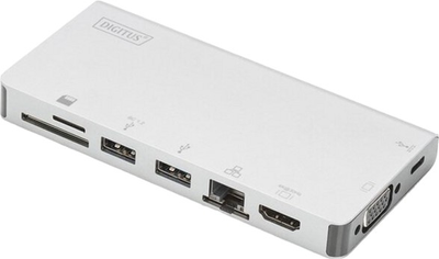 Док-станція Digitus USB Type-C 8-портів Grey (4016032450443)