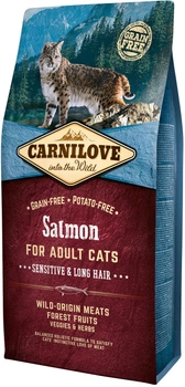 Сухий корм для кішок Carnilove Cat Sensitive & Long Hair