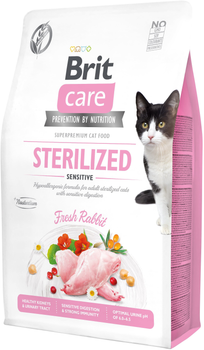 Сухой корм для стерилизованных кошек с чувствительным пищеварением Brit Care Cat GF Sterilized Sensitive с кроликом 2 кг (8595602540761)