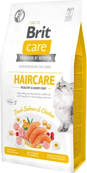 Сухий корм для кішок Brit Care Cat GF Haircare Healthy & Shiny Coat зі складним доглядом за шерстю з лососем та куркою