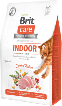 Сухой корм для кошек живущих в помещении Brit Care Cat GF Indoor Anti-stress с курицей 2 кг (8595602540853)