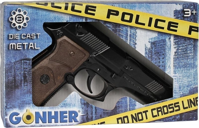 Поліцейський металевий пістолет Gonher 8 патронів (8410982003968)