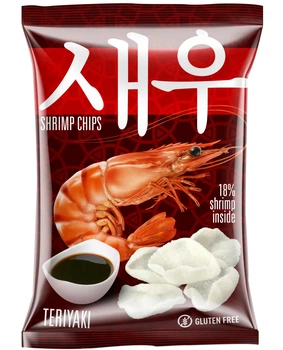 Креветкові чипси Shrips зі смаком соусу Теріякі 50 г (0.05 кг) (4820143390990)