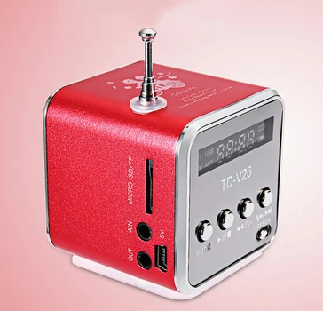 Портативная колонка Lem Berger, c Fm-радио, Bluetooth , Разъемами micro SD/TF/USB, RGB-подсветка, TD-V26, красная