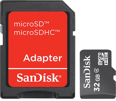 Карта пам'яті SanDisk microSDHC 32GB Class 4 + SD-адаптер (SDSDQM-032G-B35A)