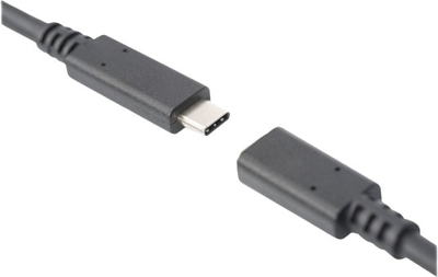 Kabel przedłużający Digitus USB Type-C to type C M/F 3A 480MB Version 2.0 czarny 2 m (4016032455318)