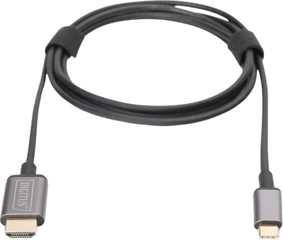 Adapter Digitus USB Type-C to HDMI 4K/30Hz czarny 1.8 m (4016032465072)