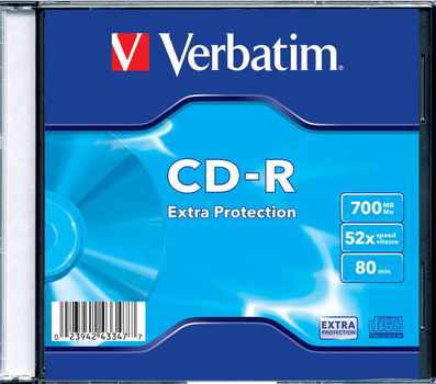 Dyski Verbatim CD-R 700 MB 52x Slim 1 szt Extra (0023942433477)