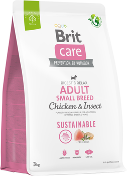 Корм для собак малых пород Brit Care Dog Sustainable Adult Small Breed с курицей и насекомыми 3 кг (8595602558667)