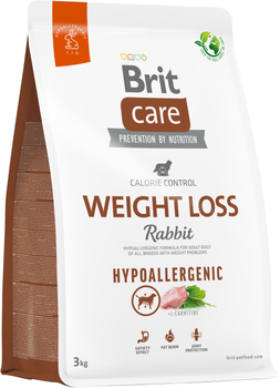 Корм для собак с лишним весом Brit Care Dog Hypoallergenic Weight Loss гипоаллергенный с кроликом 3 кг (8595602559176)
