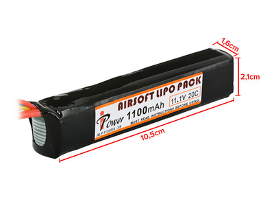 Аккумулятор Li-Po 1100mAh 11,1V 20C - Deans [IPower] (для страйкбола)