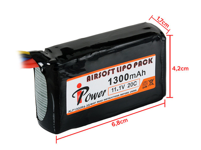 Аккумулятор Li-Po 1300mAh 11,1V 20C - Deans [IPower] (для страйкбола)