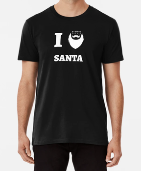 Мужская Новогодняя футболка Stedman с принтом I love Santa Люблю Санту Черный M