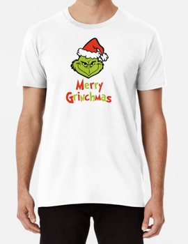Чоловіча Новорічна футболка Stedman з принтом Merry Grinchmas Грінч Викрадач Різдва Білий XL