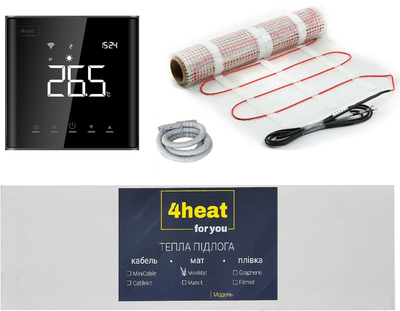 Теплый пол с регулятором 4HEAT MatKit Sensor 0.5 м² мат под плитку с терморегулятором (4HT.MKSE.05)