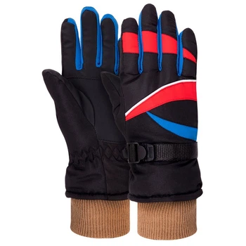 Рукавички гірськолижні дитячі Zelart Action 51-1 розмір ML (5-8 років) Black-Blue-Red