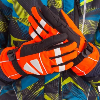 Рукавички гірськолижні дитячі Zelart 0533 розмір ML (5-8 років) Orange-Black