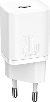 Ładowarka sieciowa Baseus Super Silicone PD Charger 20W Type-C Biały (CCSUP-B02)