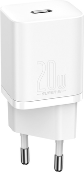 Ładowarka sieciowa Baseus Super Silicone PD Charger 20W Type-C Biały (CCSUP-B02)