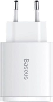 Мережевий зарядний пристрій Baseus Compact Quick Charger 2U + C 30W EU White (CCXJ-E02)