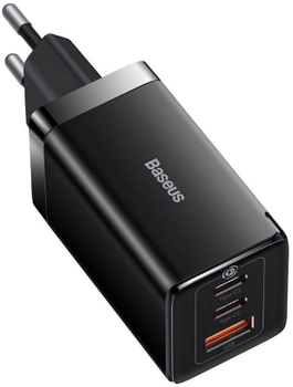 Ładowarka sieciowa Baseus GaN5 Pro 65W 2 x Type-C + USB + Cable Type-C to Type-C 100W Czarny (CCGP120201)