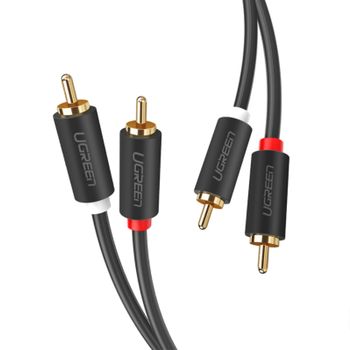 Кабель аудио UGREEN AV104 2RCA to 2RCA 1 м Black (30747)