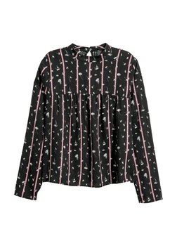 Блуза H&M 32 Черный 0607392_роз.полоски.цвети_08