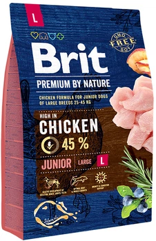 Сухий корм Brit Premium Junior L для цуценят і молодих собак великих порід зі смаком курки